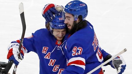 Rangers left wing Artemi Panarin and center Mika