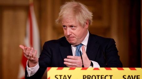 Britain's Prime Minister Boris Johnson speaks during a
