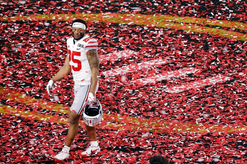 Xavier Johnson #25 of the Ohio State Buckeyes