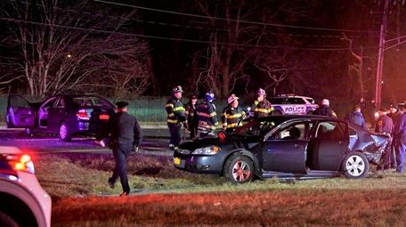Two Suffolk police officers were hurt Wednesday night