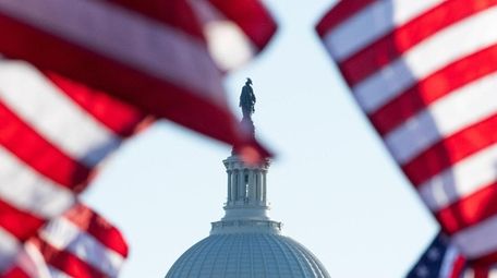 US flags representing those who could not attend