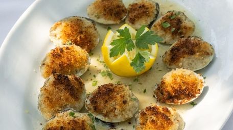 Baked clams oreganata, one of the Restaurant Week