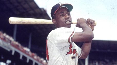 Milwaukee's Hank Aaron poses for a photo at