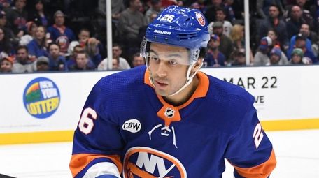 New York Islanders right wing Josh Ho-Sang skates
