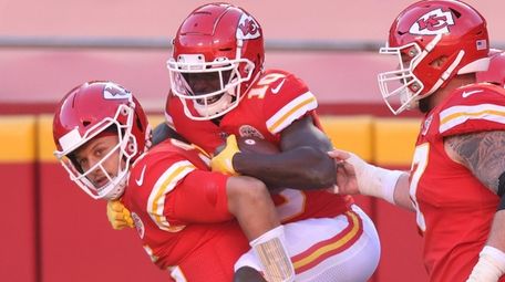 Tyreek Hill of Kansas City celebrates with Patrick