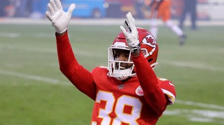 Kansas City cornerback L'Jarius Sneed celebrates after winning