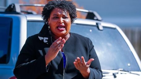 Stacey Abrams speaks to supporters in Atlanta on