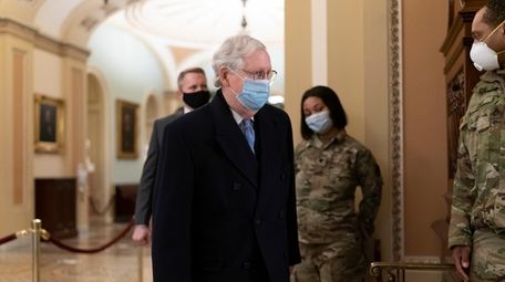 Senate Minority Leader Mitch McConnell, R-Ky., arrives for