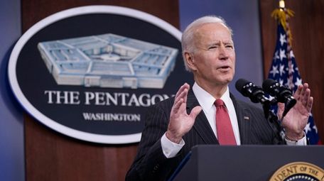 President Joe Biden speaks to Department of Defense