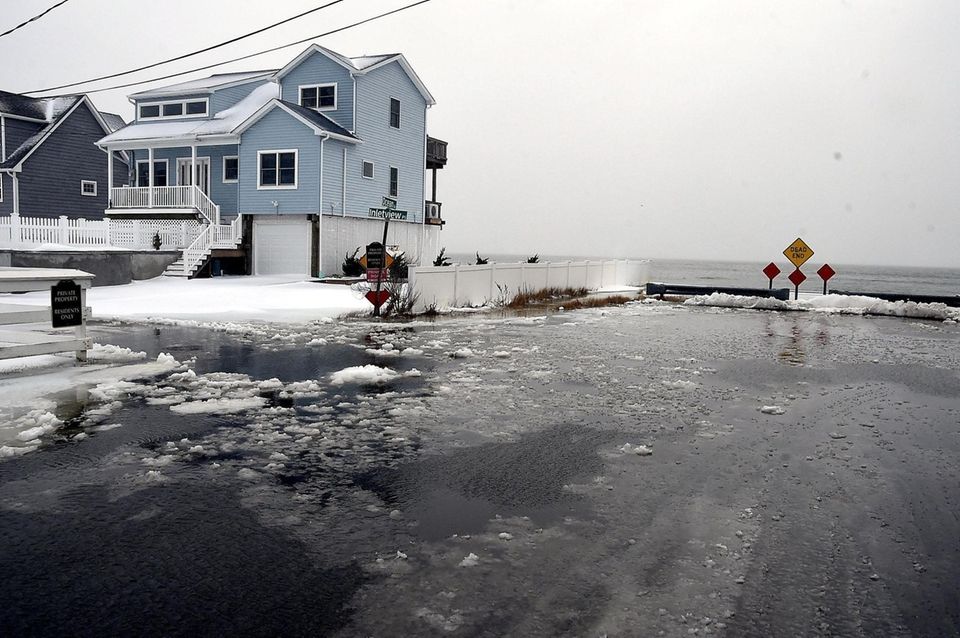 Flooding on Atlantic Ave. in Center Moriches after