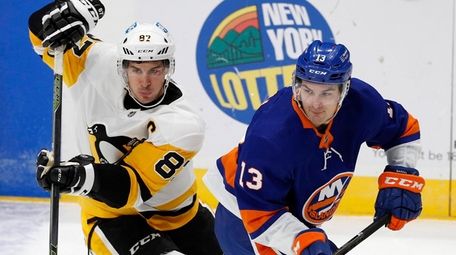 Mathew Barzal of the New York Islanders skates