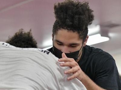 Keon Ayala (right) of the Bayshore High School