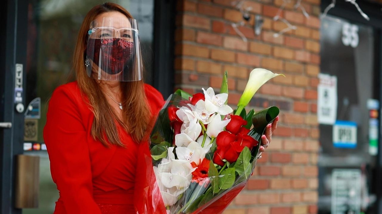 Loyal customers lined up at Westbury Floral Designs