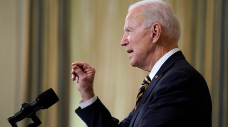 President Joe Biden speaks on U.S. supply chains,