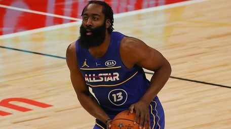 James Harden #13 of Team Durant handles the