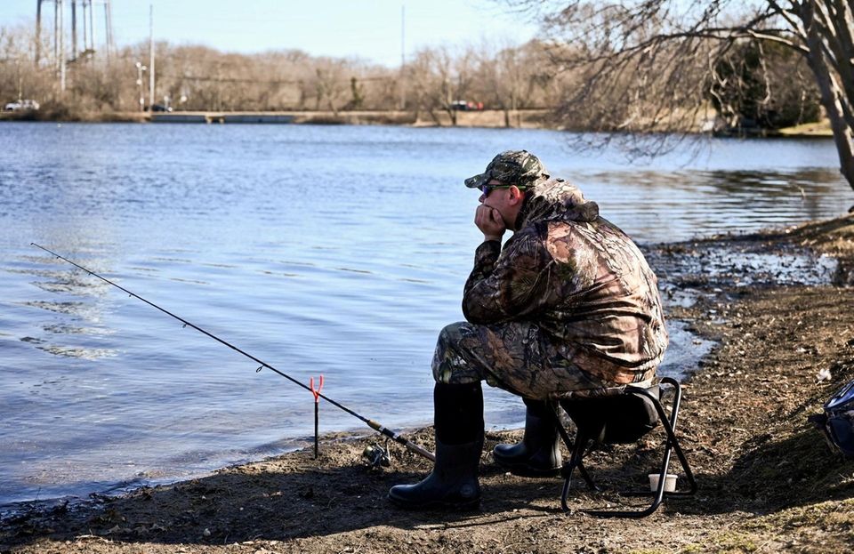 Joe Orlowski, of Bayport, waits for a bite