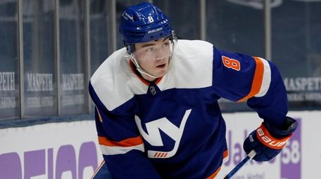Noah Dobson of the Islanders skates against the