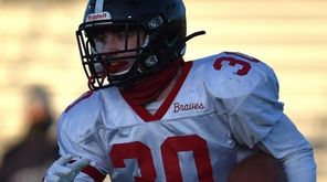 Gaige Ciccotto #30 of Syosset picks up yards