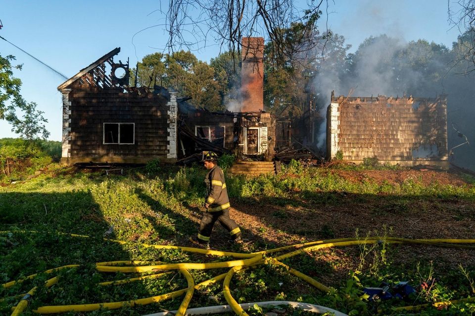 A fierce blaze gutted a former schoolhouse on