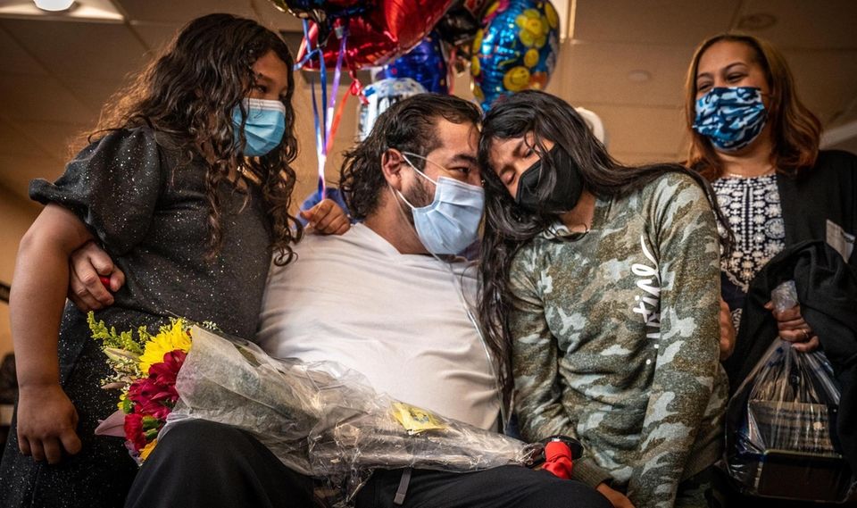 Hewlett resident, Alfredo Hercules seeing his family for