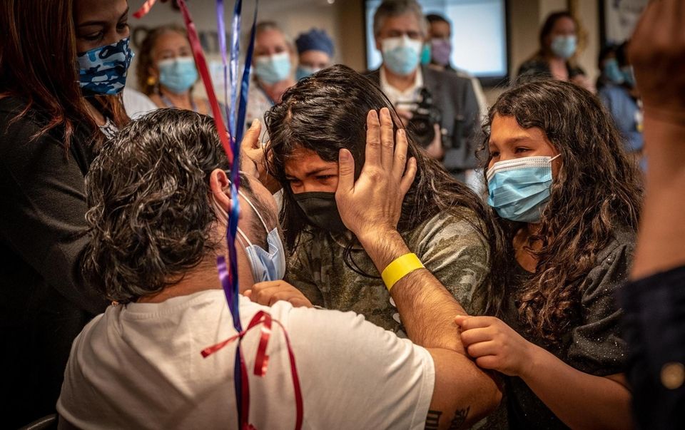 Hewlett resident, Alfredo Hercules seeing his family for