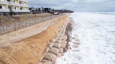 A view looking east shows erosion along the