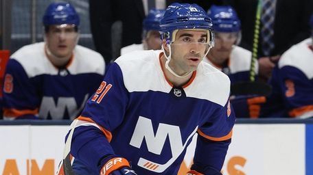 Kyle Palmieri #21 of the Islanders in action