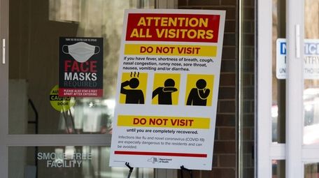Precautions were posted last month by the entrance