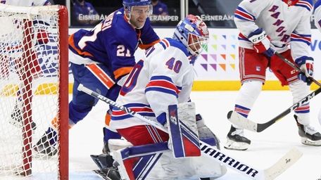 Alexandar Georgiev #40 of the Rangers makes the