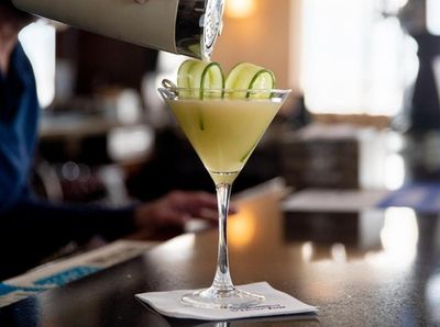 The cucumber martini at the View in Oakdale.