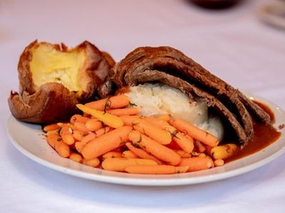 The Yankee pot roast served with carrots and