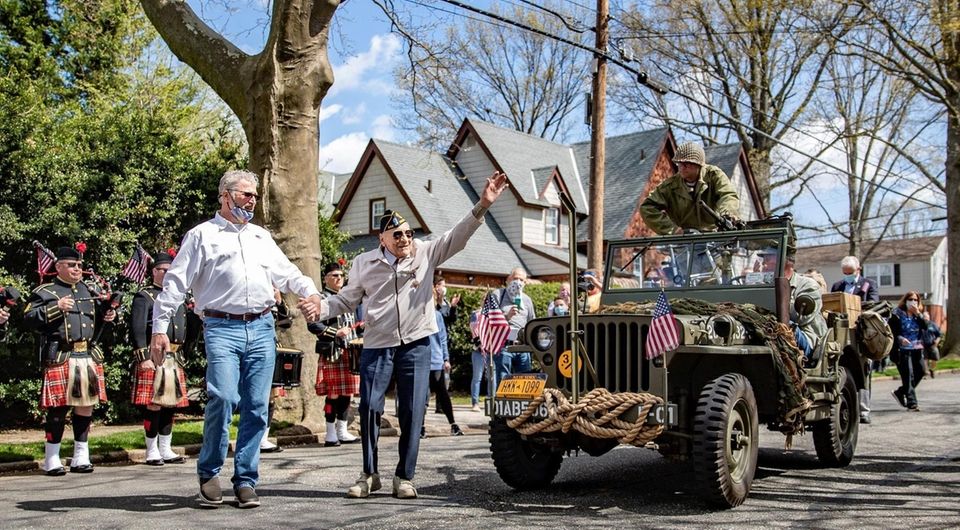 Dominick Critelli at his 100th birthday parade and