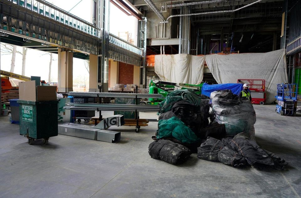 Construction site of the UBS Arena is shown