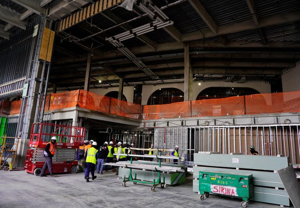 Construction site of the UBS Arena is shown