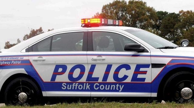 A Suffolk County Police cruiser pulls over a