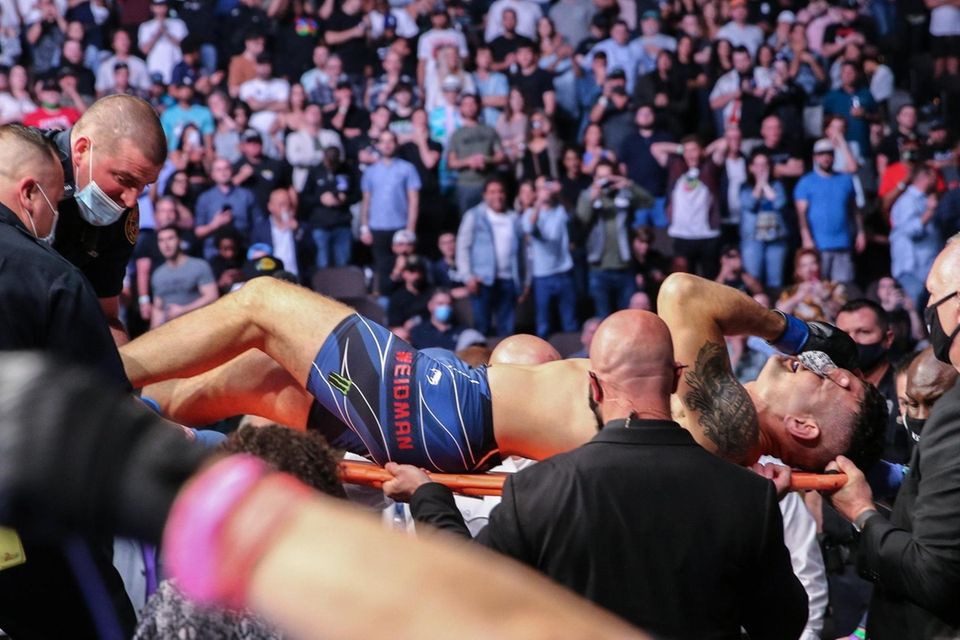 Chris Weidman of the United States leaves the