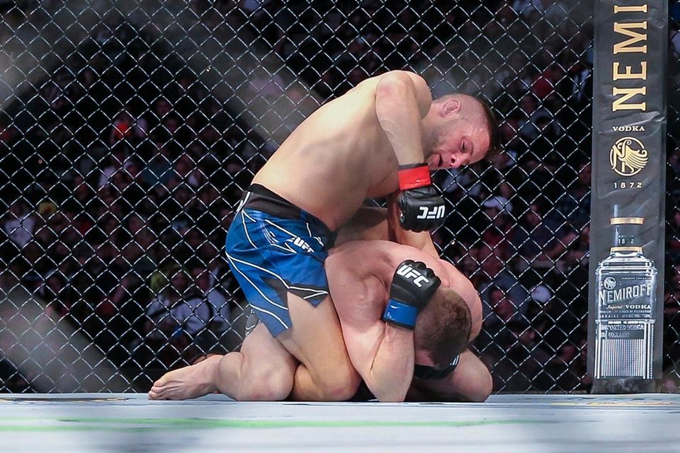Patrick Sabatini, top, punches down on Tristan Connelly