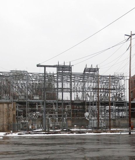 A substation across from the site of a