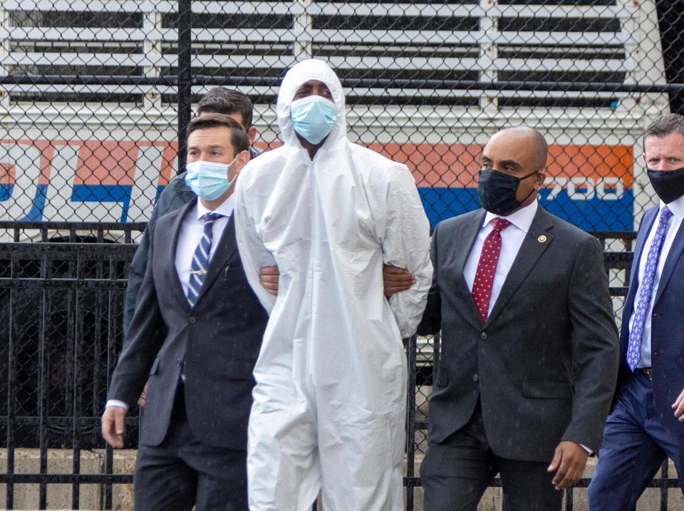 Gabriel DeWitt Wilson leaves Nassau Police headquarters on