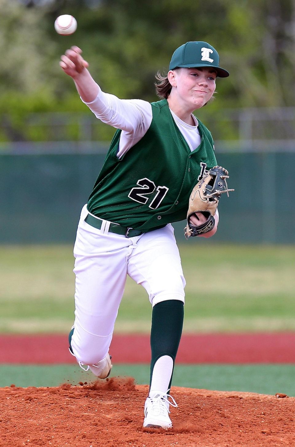 Longwood starting pitcher Ryan McCann delivers a pitch