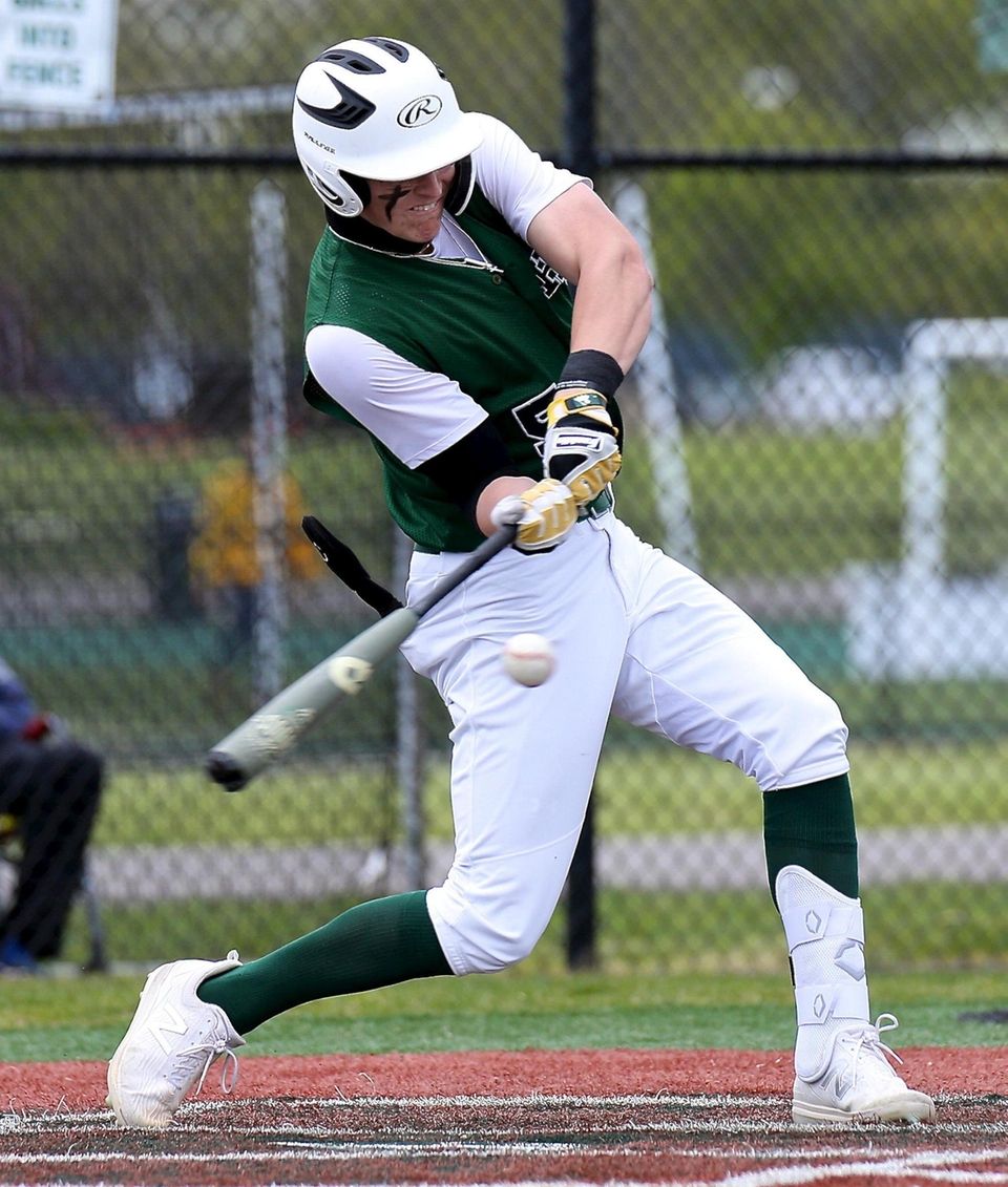 Longwood's Tommy Ventimiglia blasts a double to center