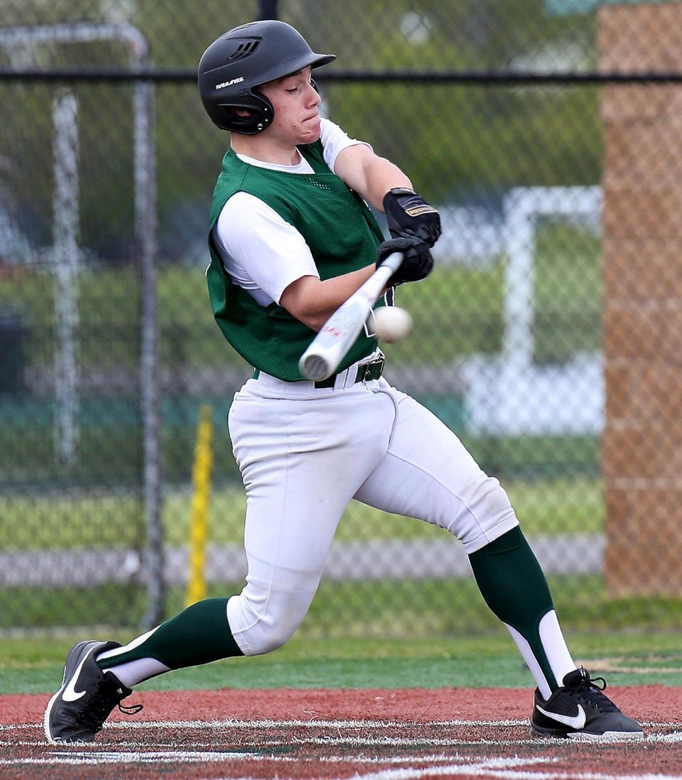 Longwood's Rocco Hall connects for an RBI double,