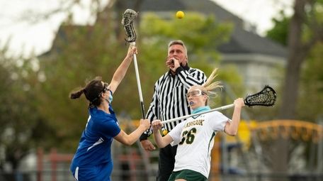 Port Washington's Catherine Karman, left, and Jenna Hendrickson