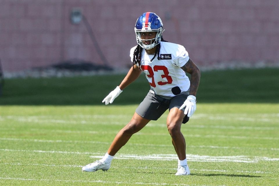 Aaron Robinson #33 of the New York Giants