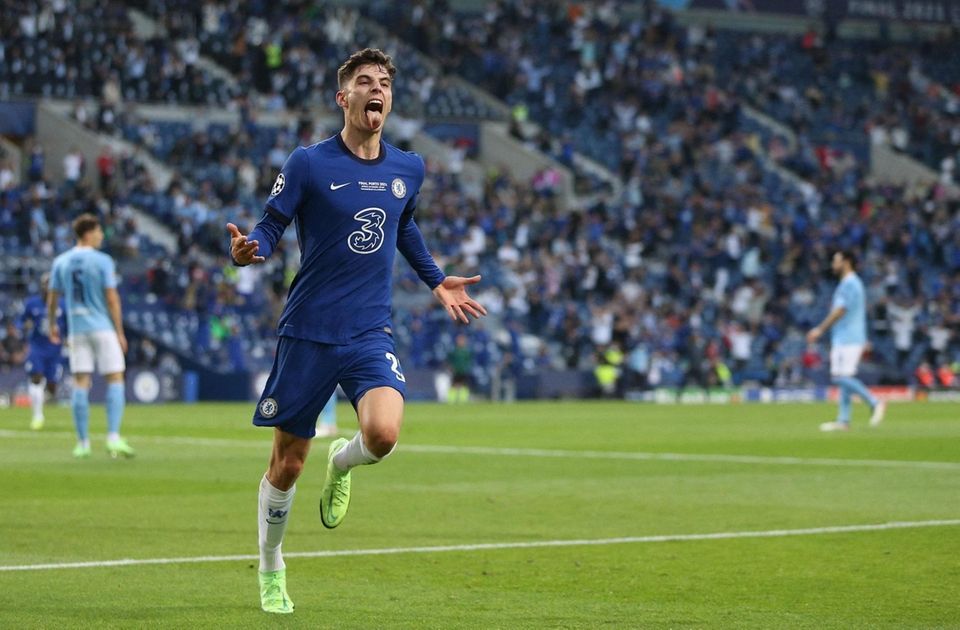 Chelsea's German midfielder Kai Havertz celebrates after scoring