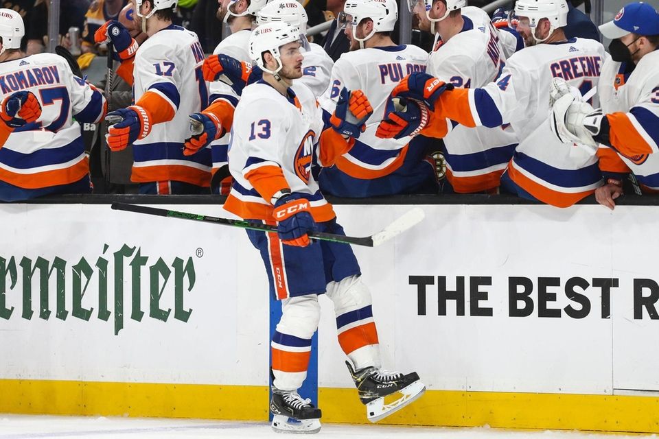 Mathew Barzal #13 of the New York Islanders