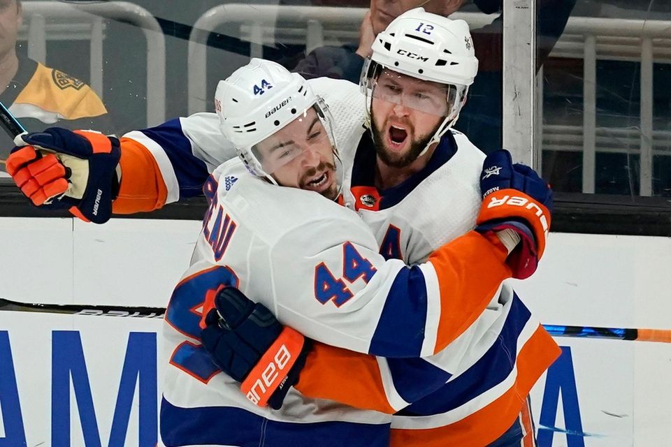 New York Islanders center Josh Bailey (12) celebrates