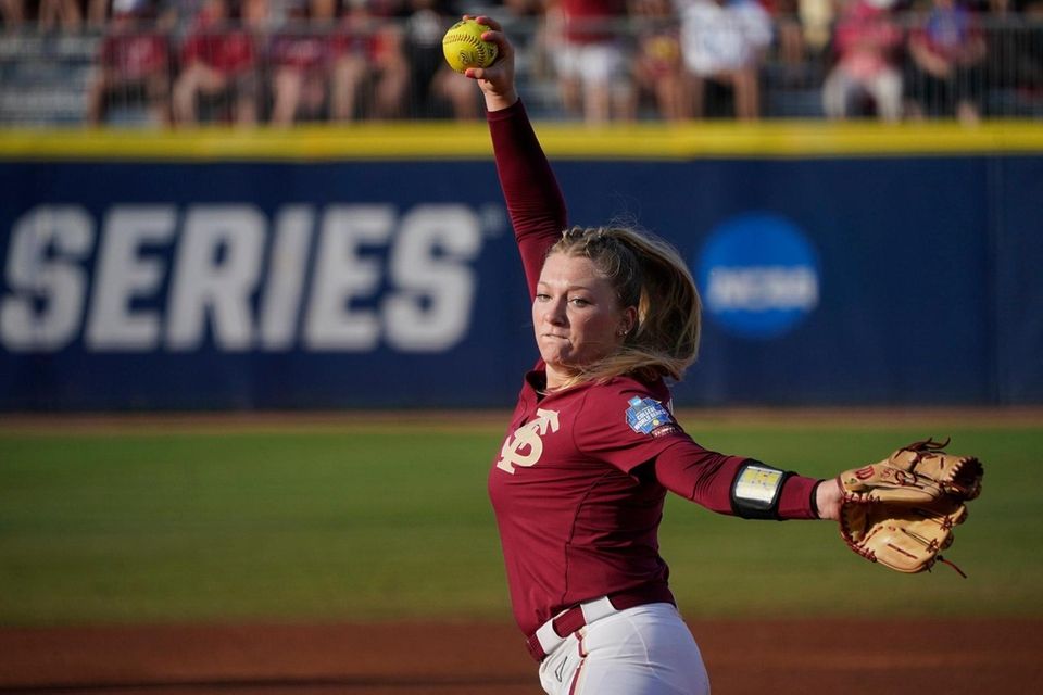 Florida State's Danielle Watson pitches in the first