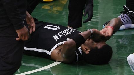 Kyrie Irving of the Nets is injured during