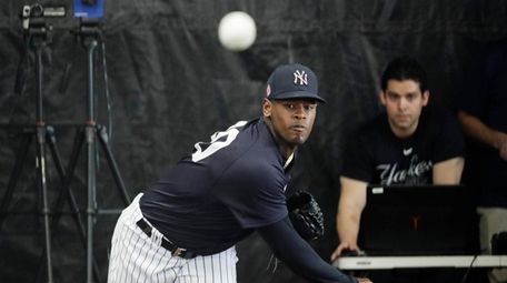 The Yankees' Luis Severino throws during a 2020